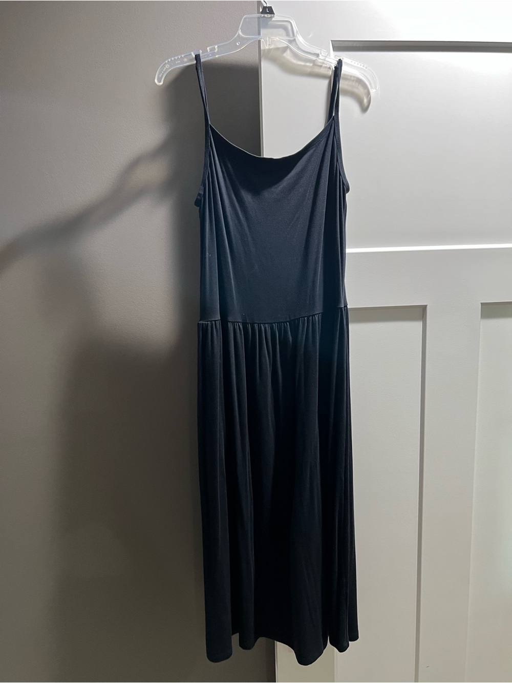 Wilfred Black Spaghetti Strap Midi Dress